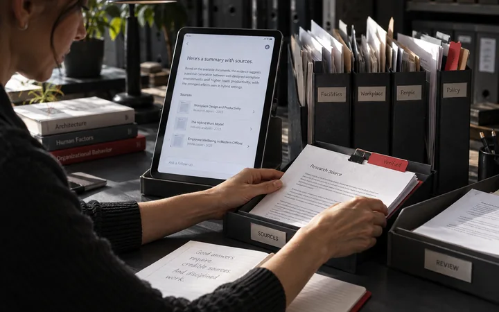 Poslovni tim strukturira jasne instrukcije i kontekst za rad sa AI modelom.